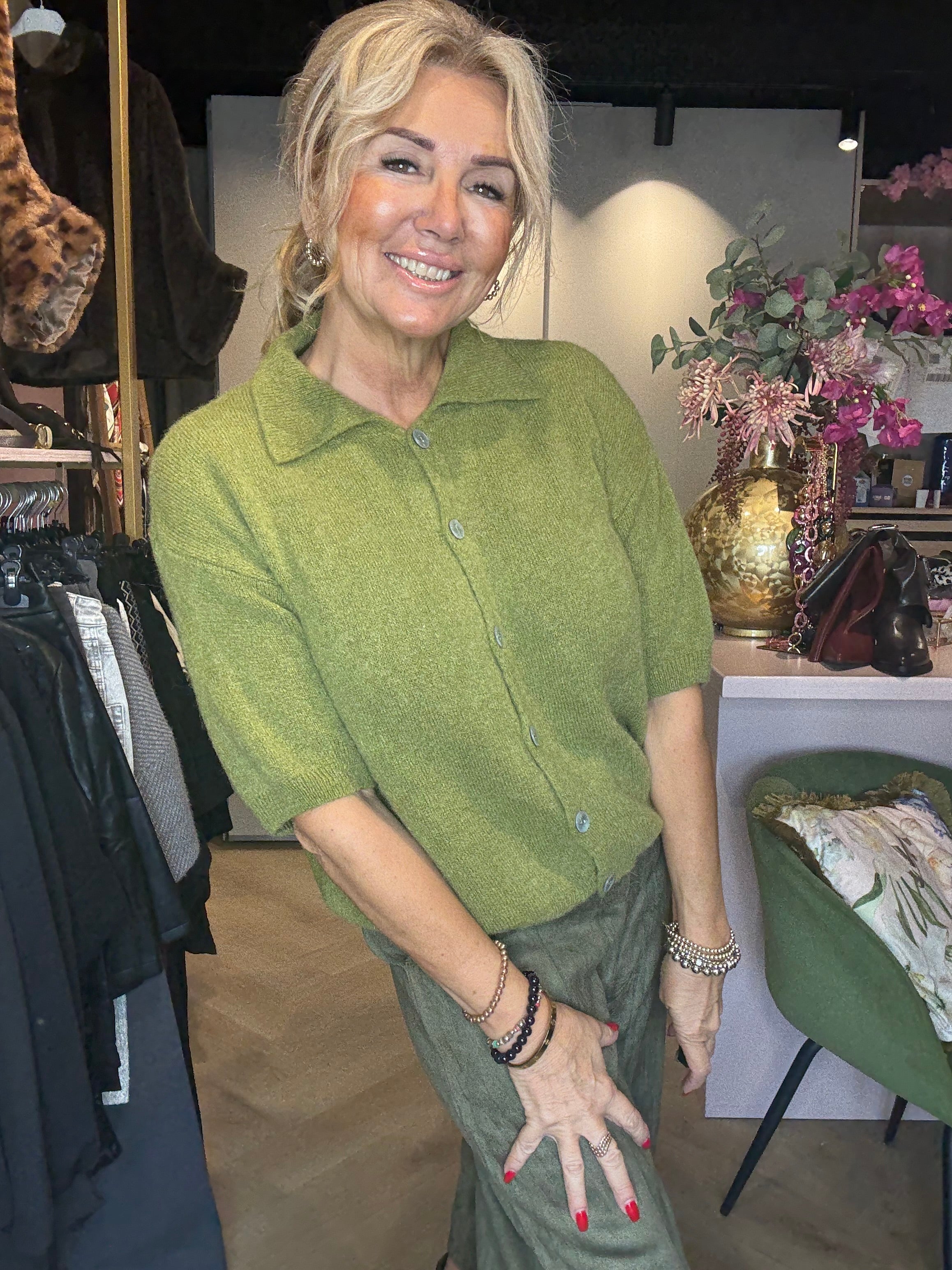 Vestje Alpaca Matcha Green